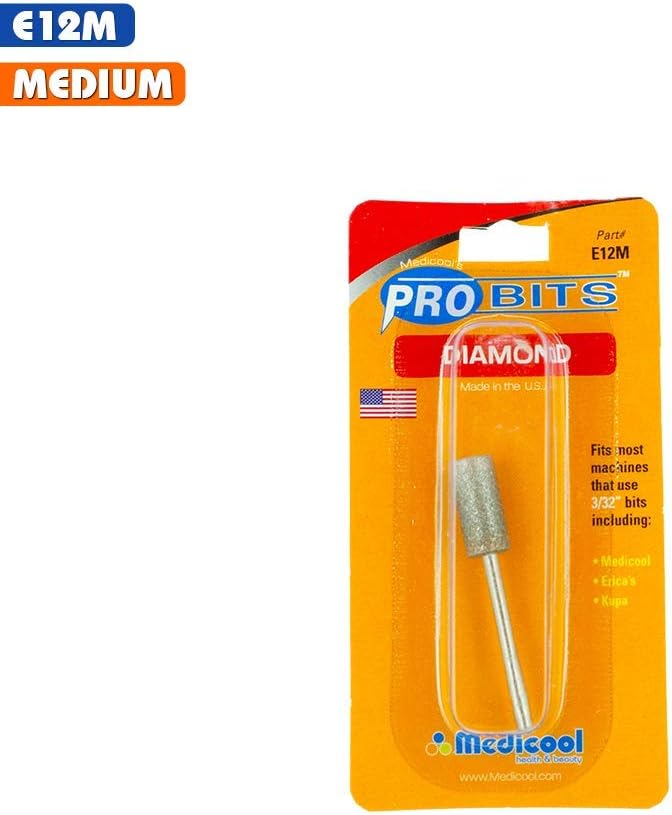 Medicool Diamond Barrel Filing and Shaping Nail Tool Bit - E12M for Manicure and Pedicure - Image 2